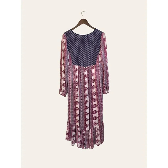 Altar'd State High Low Long Sleeve Bohemian V-Neck Tassel Maxi Dress Size S - Picture 5 of 8